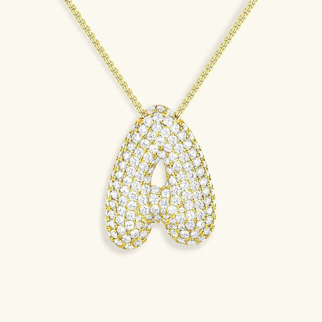 Collar de Diamantes con Inicial en Burbuja