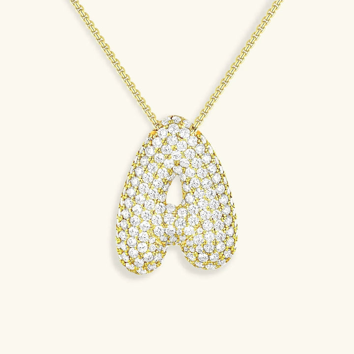 Collar de Diamantes con Inicial en Burbuja