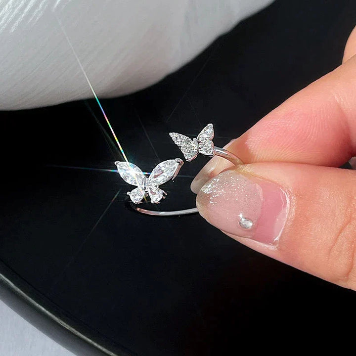 Anillo ajustable Shinny Butterfly en plata