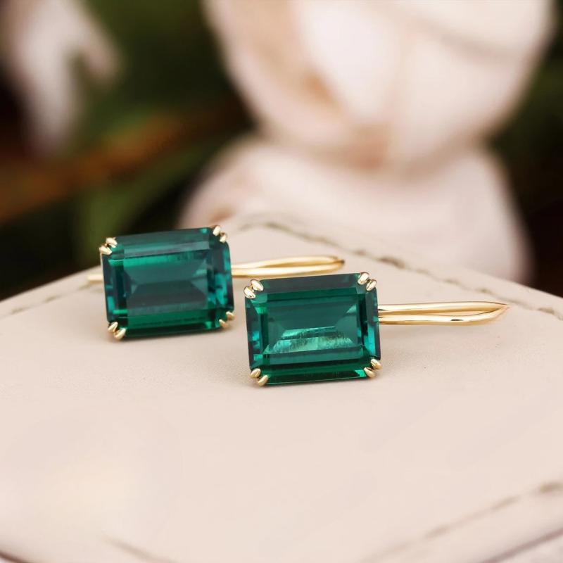Pendientes Mila con esmeralda