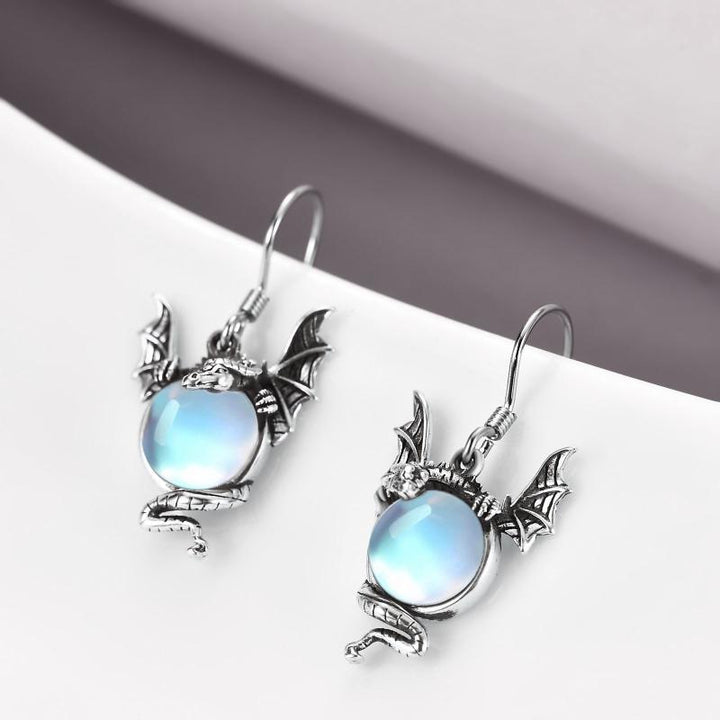 Pendientes brillantes con piedra lunar