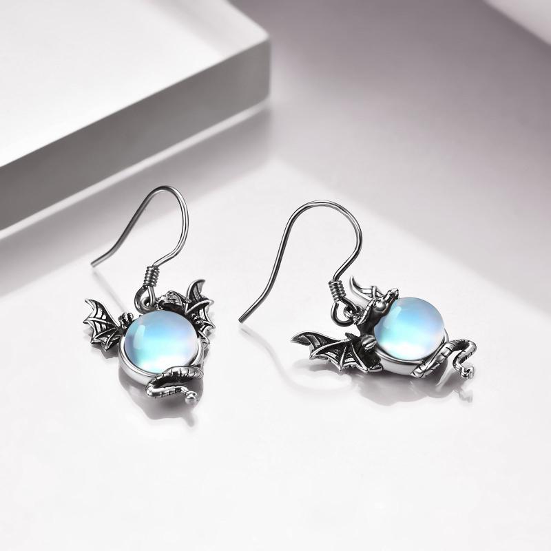 Pendientes brillantes con piedra lunar