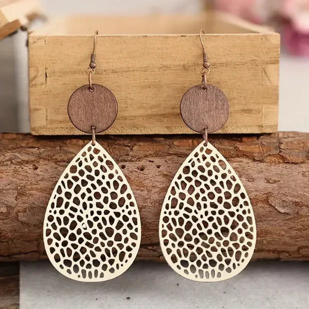 Pendientes colgantes en cuero