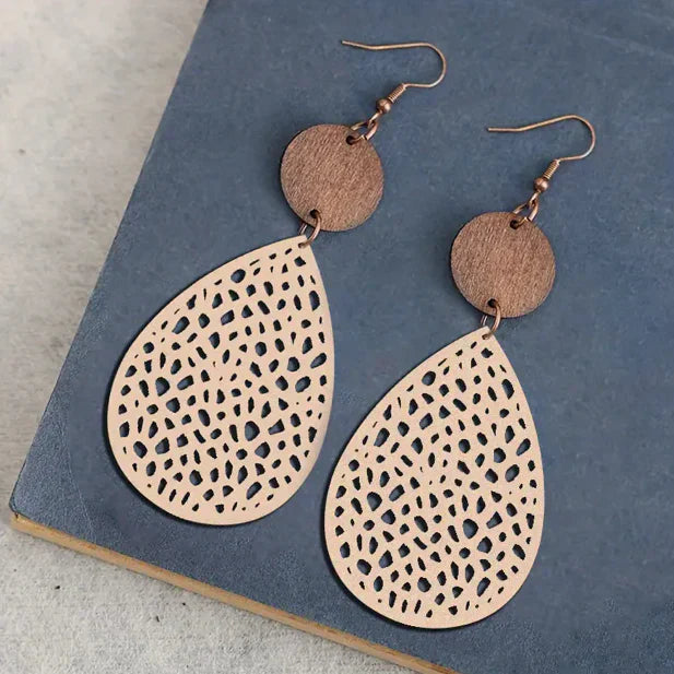 Pendientes colgantes en cuero