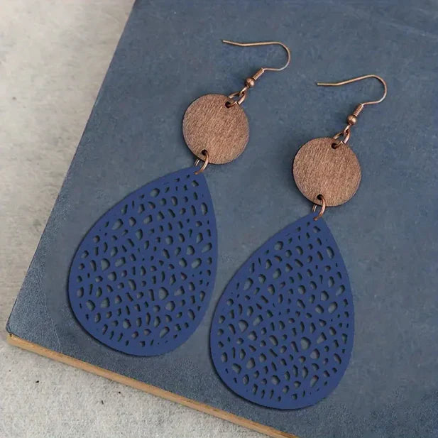 Pendientes colgantes en cuero