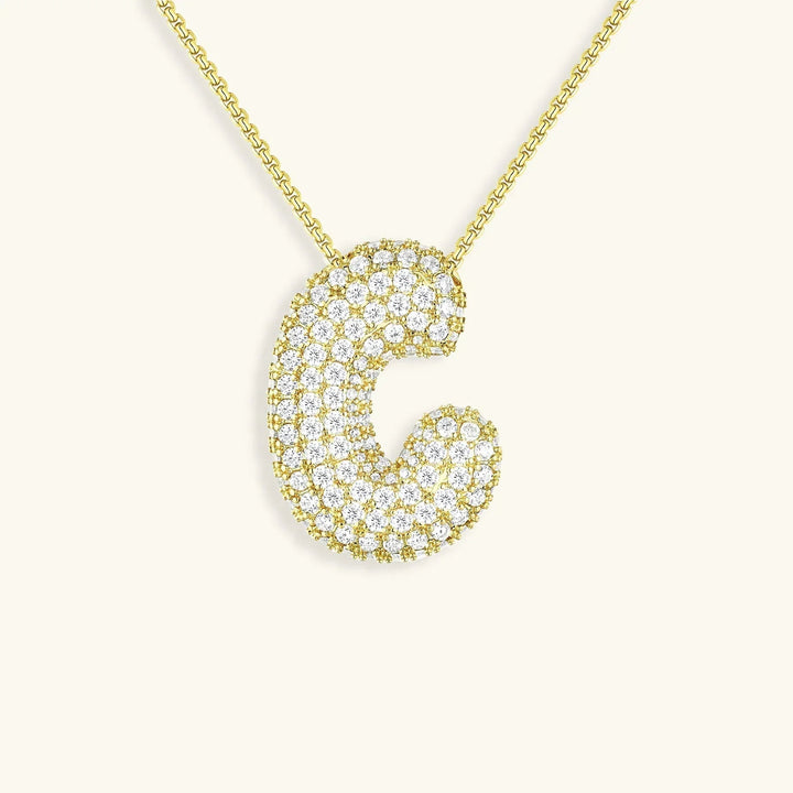 Collar de Diamantes con Inicial en Burbuja