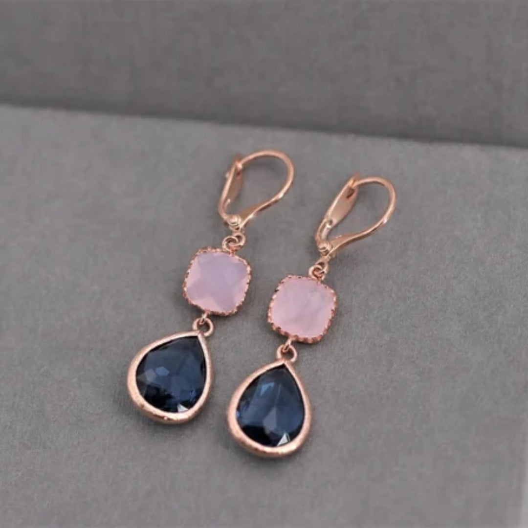 Pendientes de lujo con piedras naturales