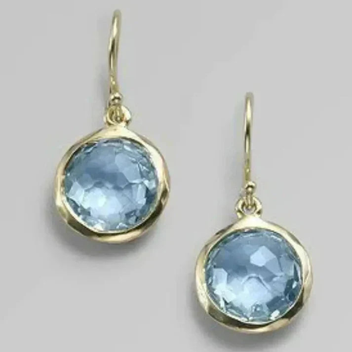 Pendientes con cristal azul claro