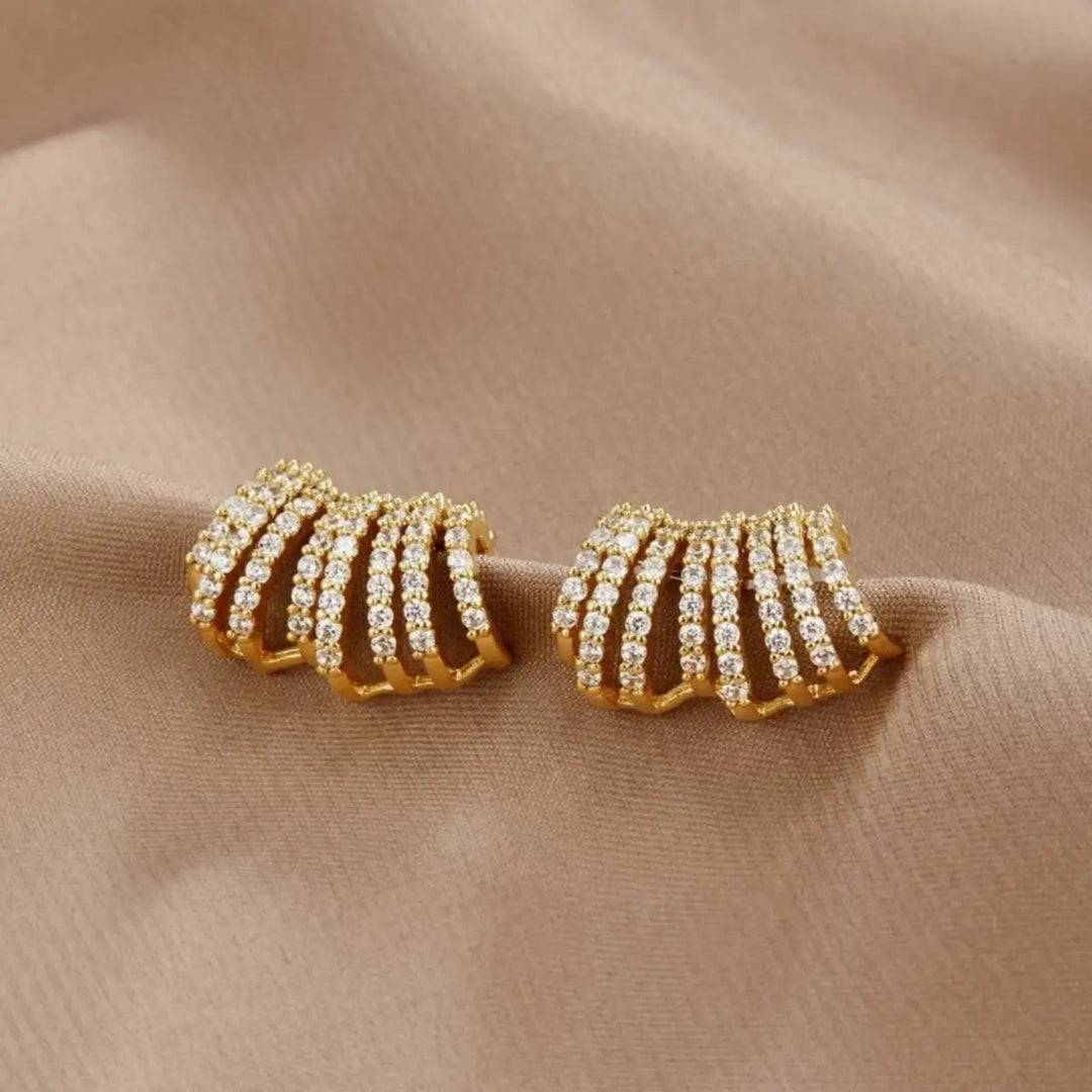 Pendientes de aro con perlas en oro