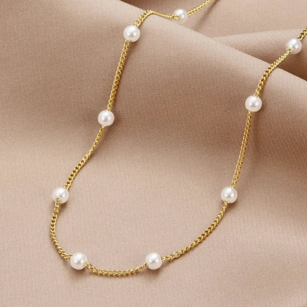 Collar de oro con perla de agua dulce