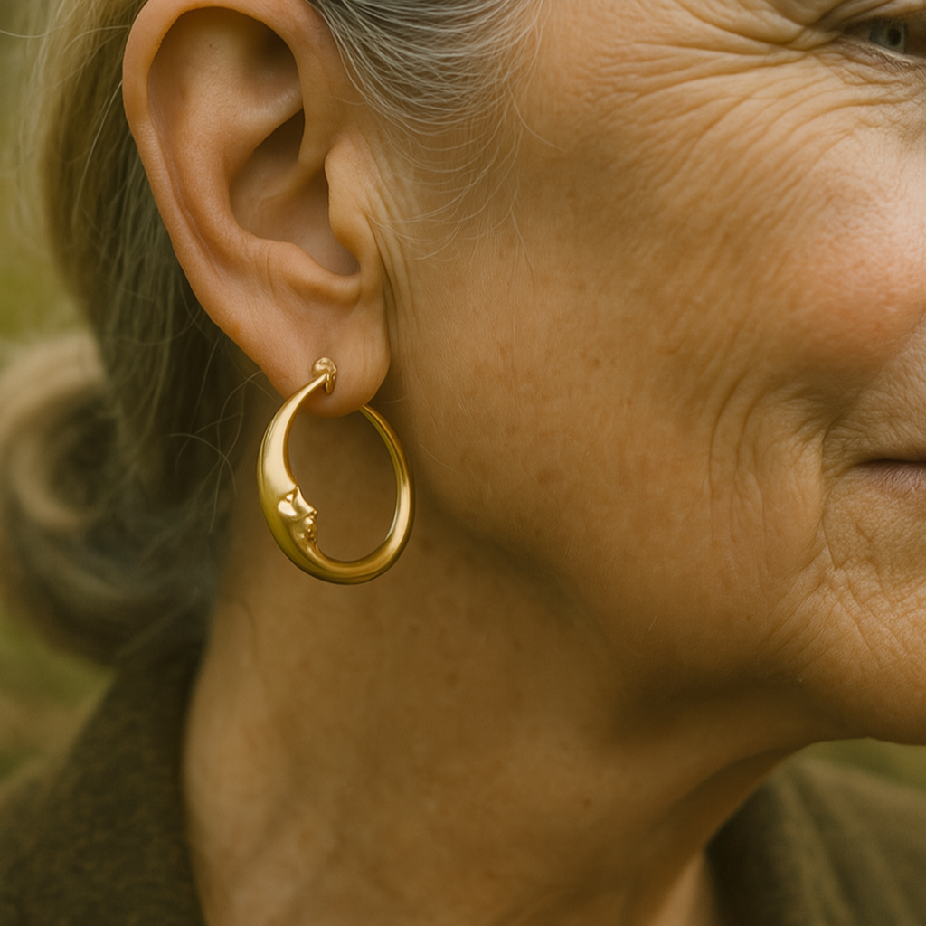 Pendientes Vintage Moon en oro