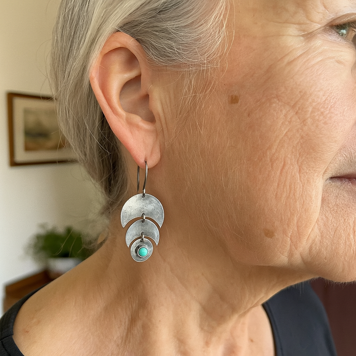 Pendientes de turquesa en plata