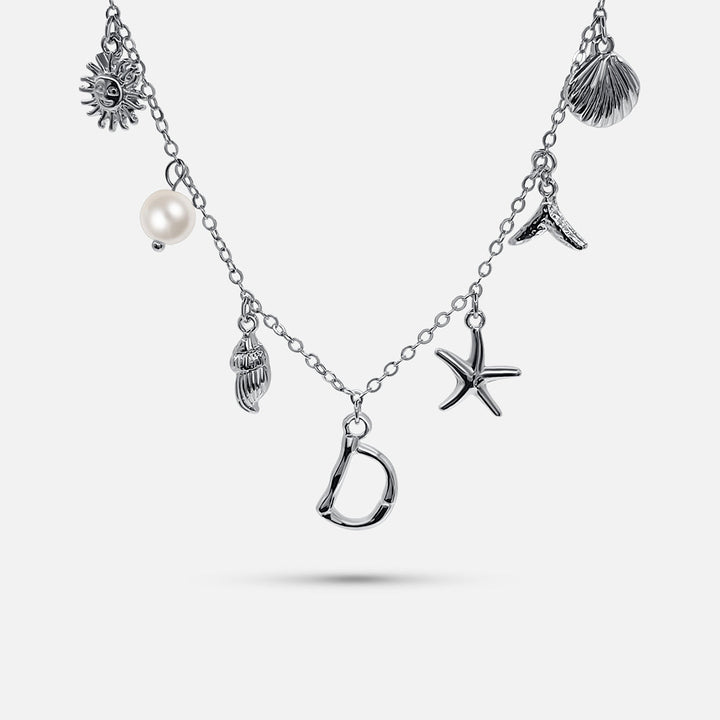Collar Océano con Letra de Plata