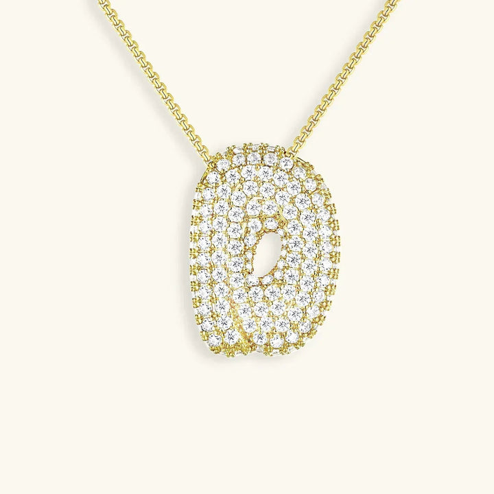 Collar de Diamantes con Inicial en Burbuja