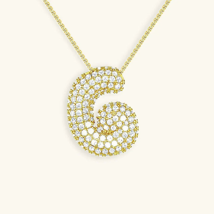 Collar de Diamantes con Inicial en Burbuja