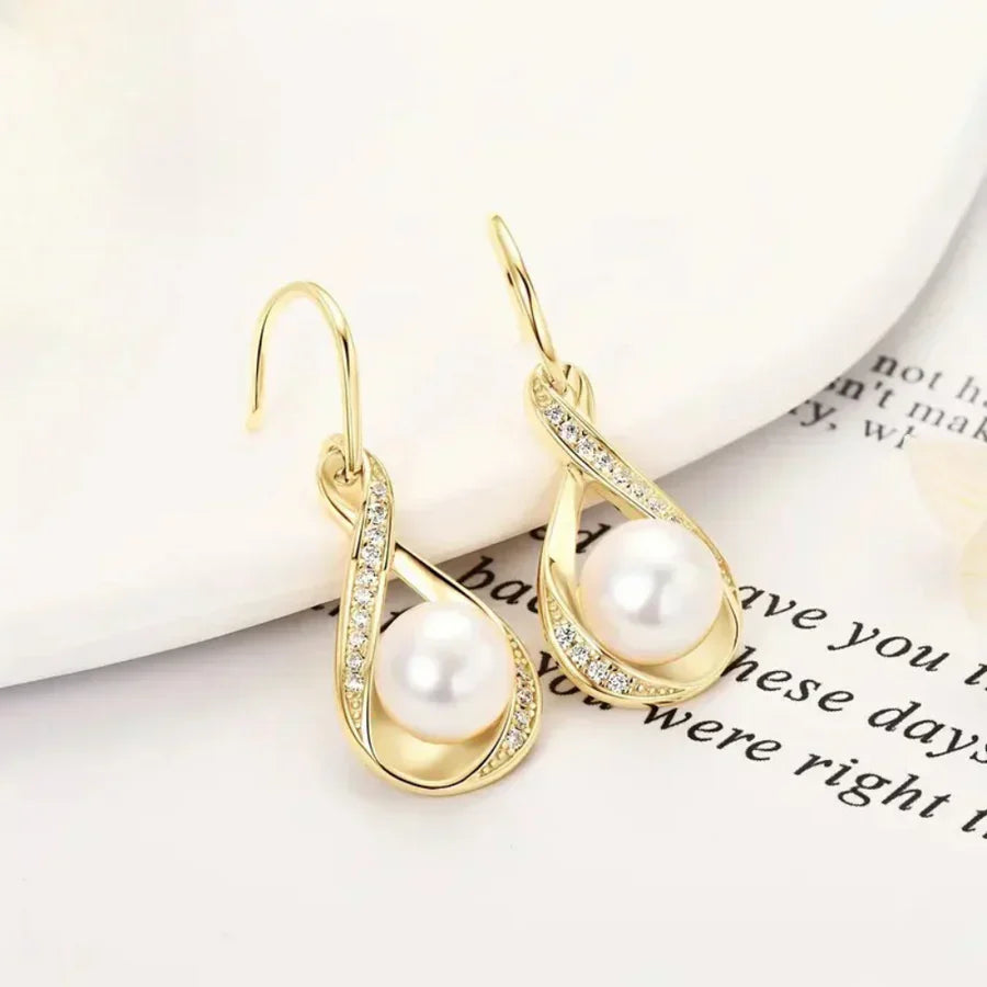 Pendientes de perlas en dorado