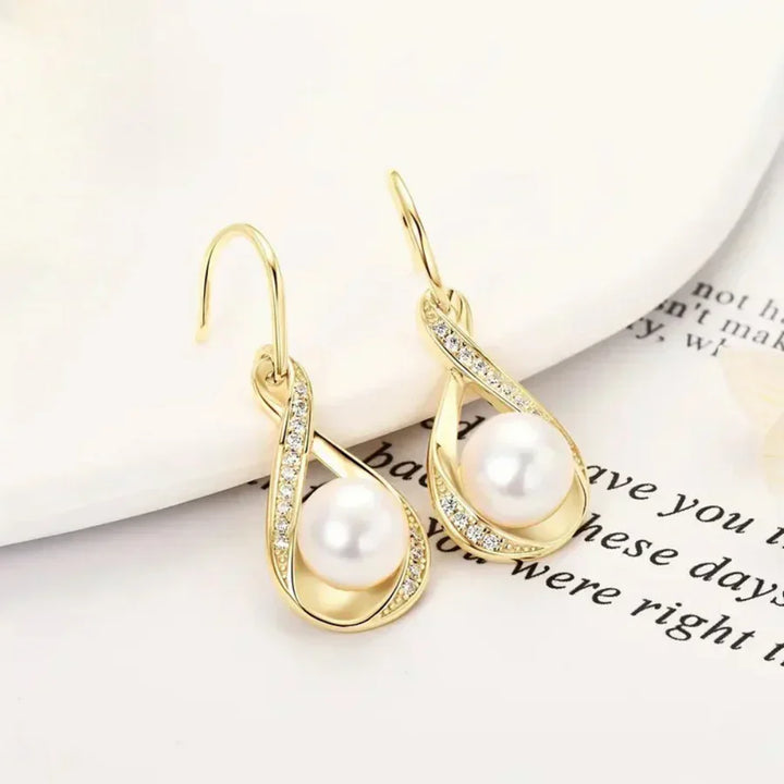 Pendientes de perlas en dorado