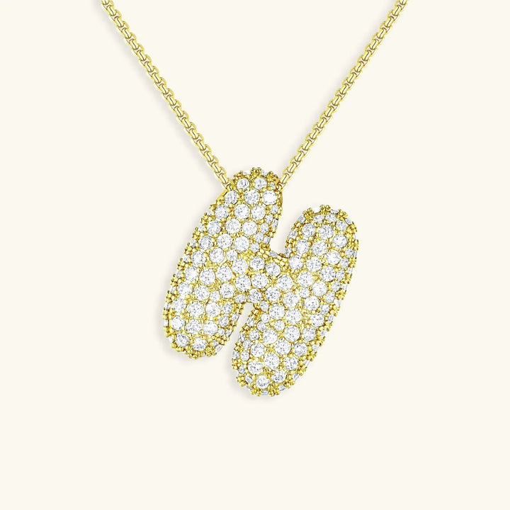Collar de Diamantes con Inicial en Burbuja