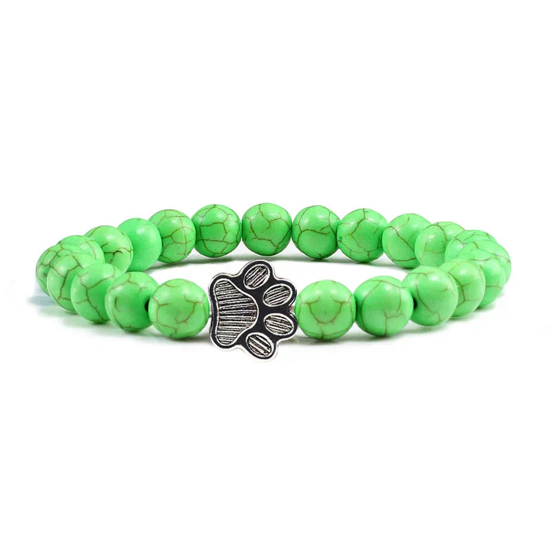 Pulsera con cuentas en forma de pata – Diseño en piedra natural