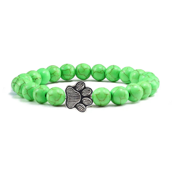 Pulsera con cuentas en forma de pata – Diseño en piedra natural