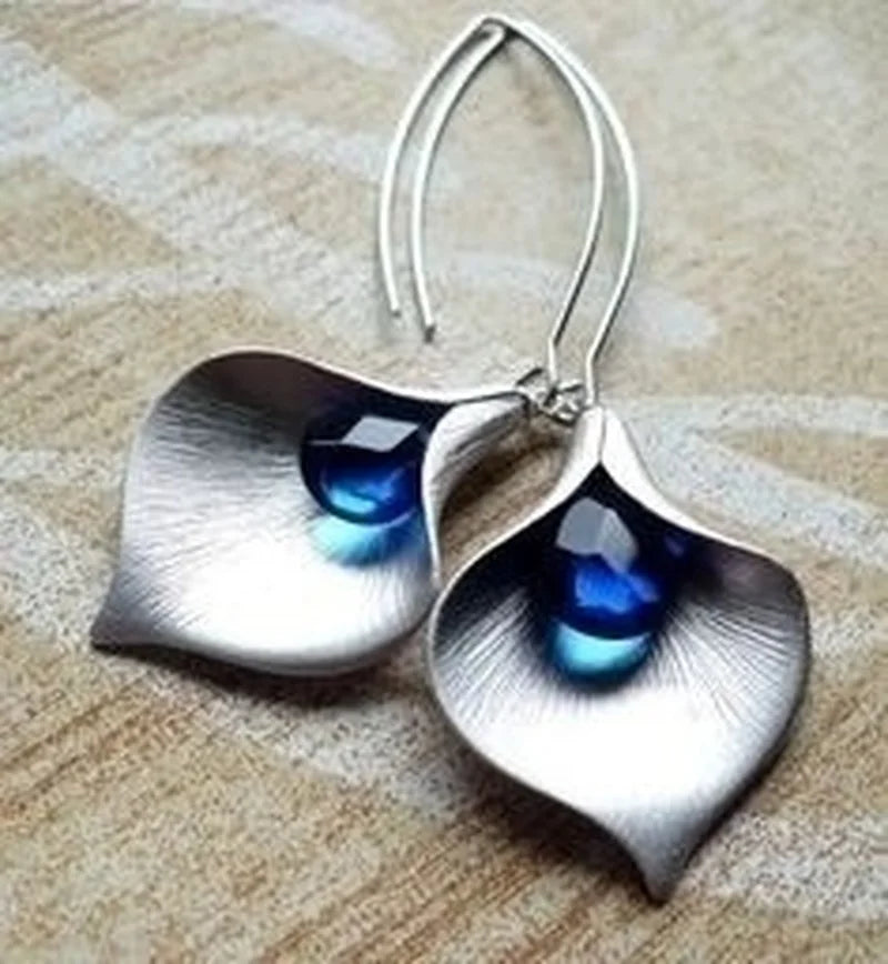Pendientes Flor de Zafiro Vintage