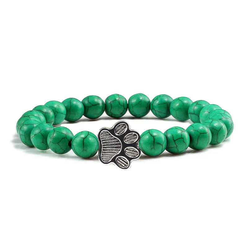 Pulsera con cuentas en forma de pata – Diseño en piedra natural