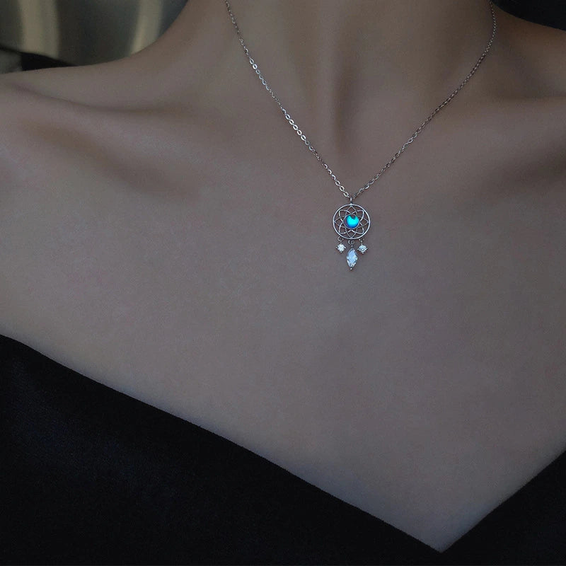 Collar de plata Luna Cristal Atrapasueños