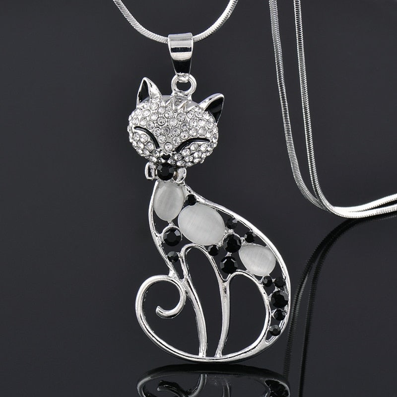 Collar Gatitos del Amor en plata con circonita