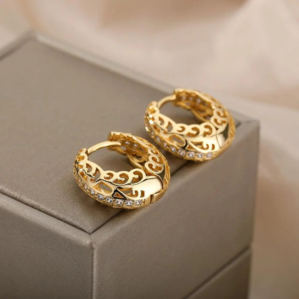 Pendientes minimalistas Mandala en oro