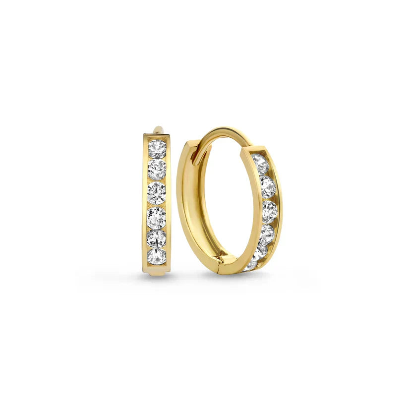 Conjunto de Pendientes Piedras Celeste | Oro