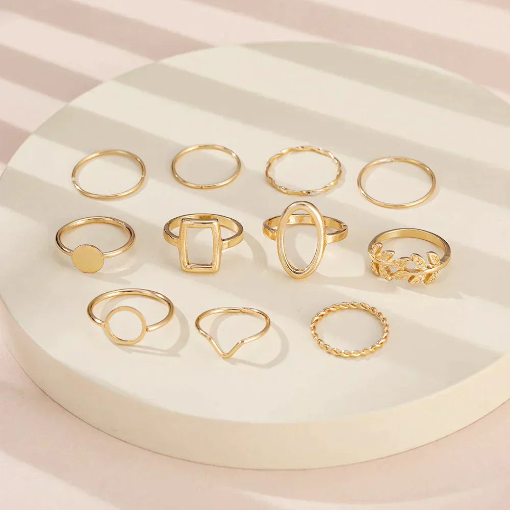 Conjunto 11 Anillos Vintage (Ajustable)