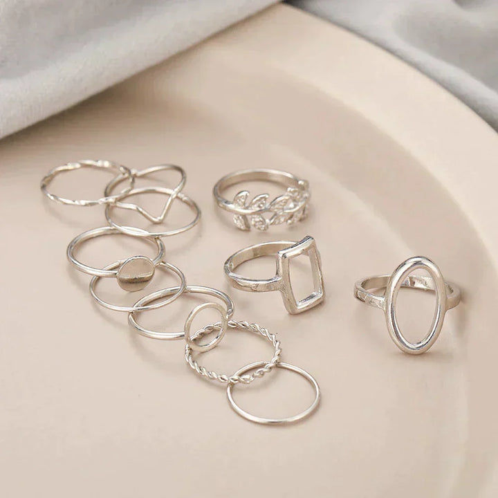 Conjunto 11 Anillos Vintage (Ajustable)