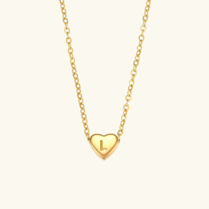 Collar de Oro con Inicial de Corazón