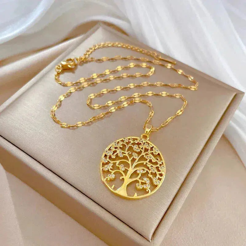 Collar Raíces de la Vida en Dorado
