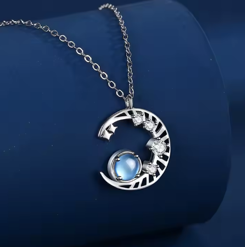 Collar de piedra lunar - Colgante de luna