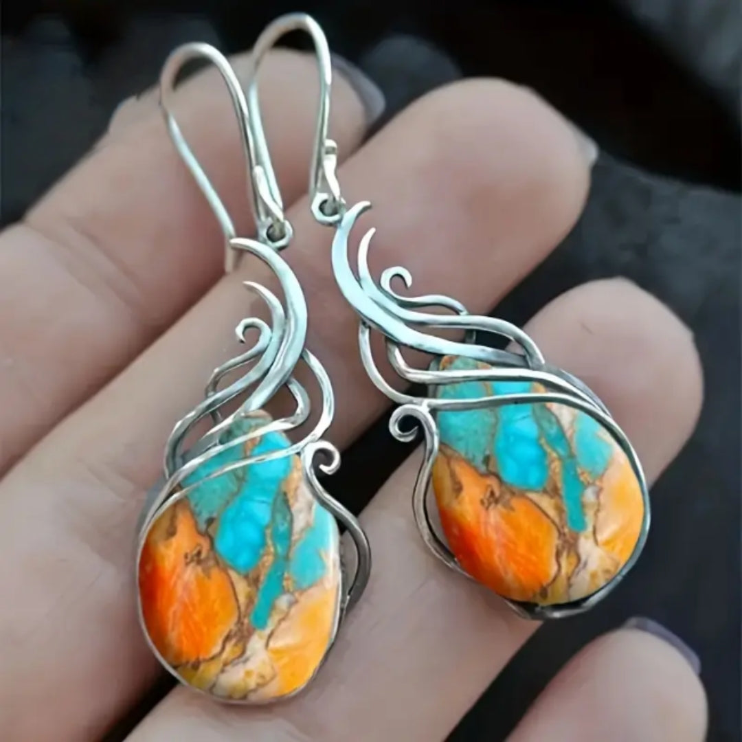 Pendientes colgantes con piedras preciosas brillantes