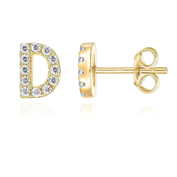 Pendientes de Oro Blanco con Inicial