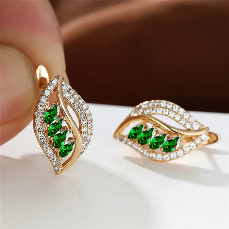 Pendientes Hoja de Esmeralda