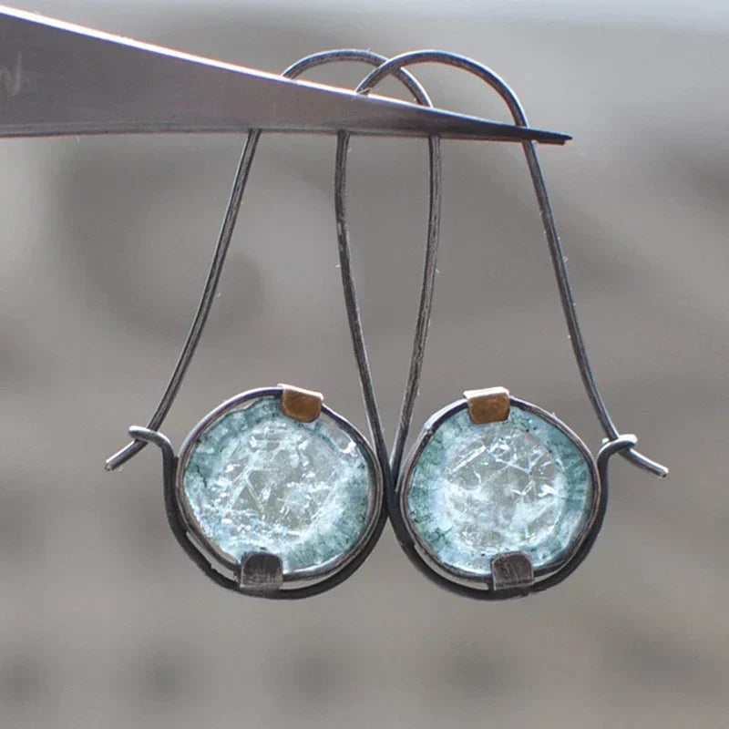 Pendientes vintage de cristal de luna