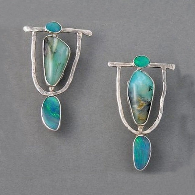 Pendientes vintage en plata y turquesa