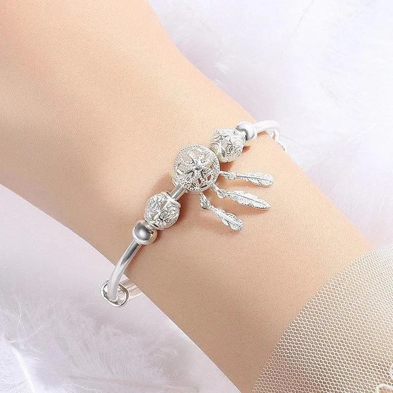 Pulsera ajustable «Apanhador de Sonhos» en plata