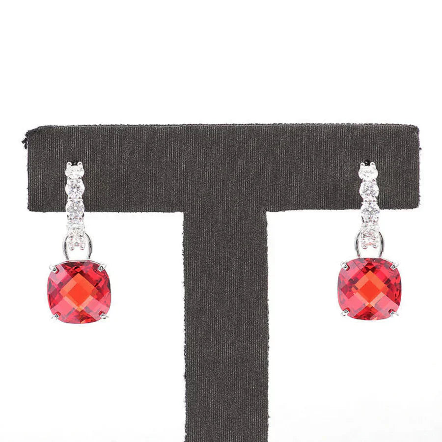 Pendientes con rubí y diamante