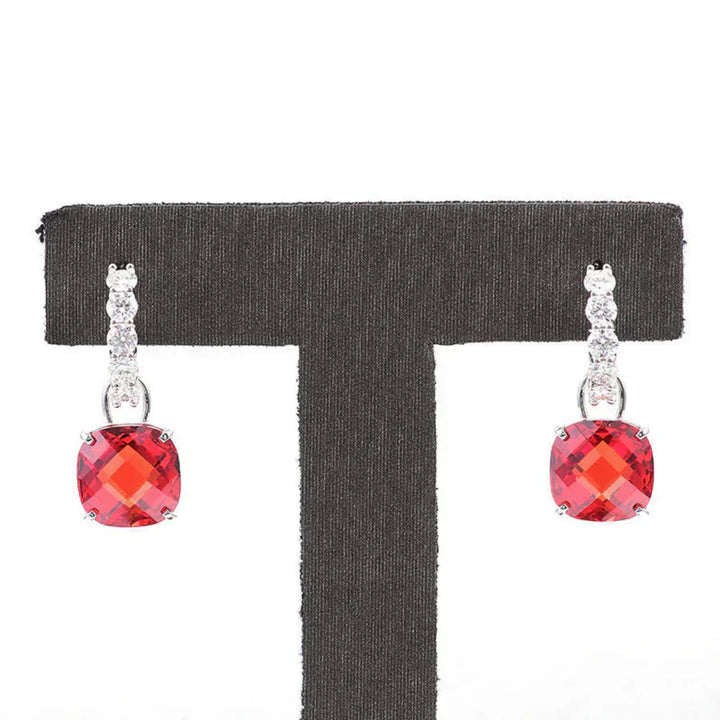 Pendientes con rubí y diamante