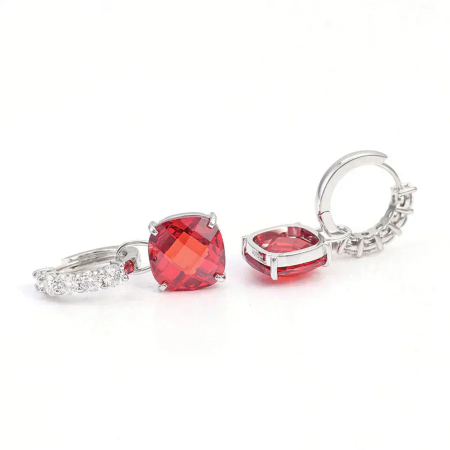 Pendientes con rubí y diamante