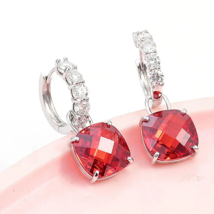 Pendientes con rubí y diamante