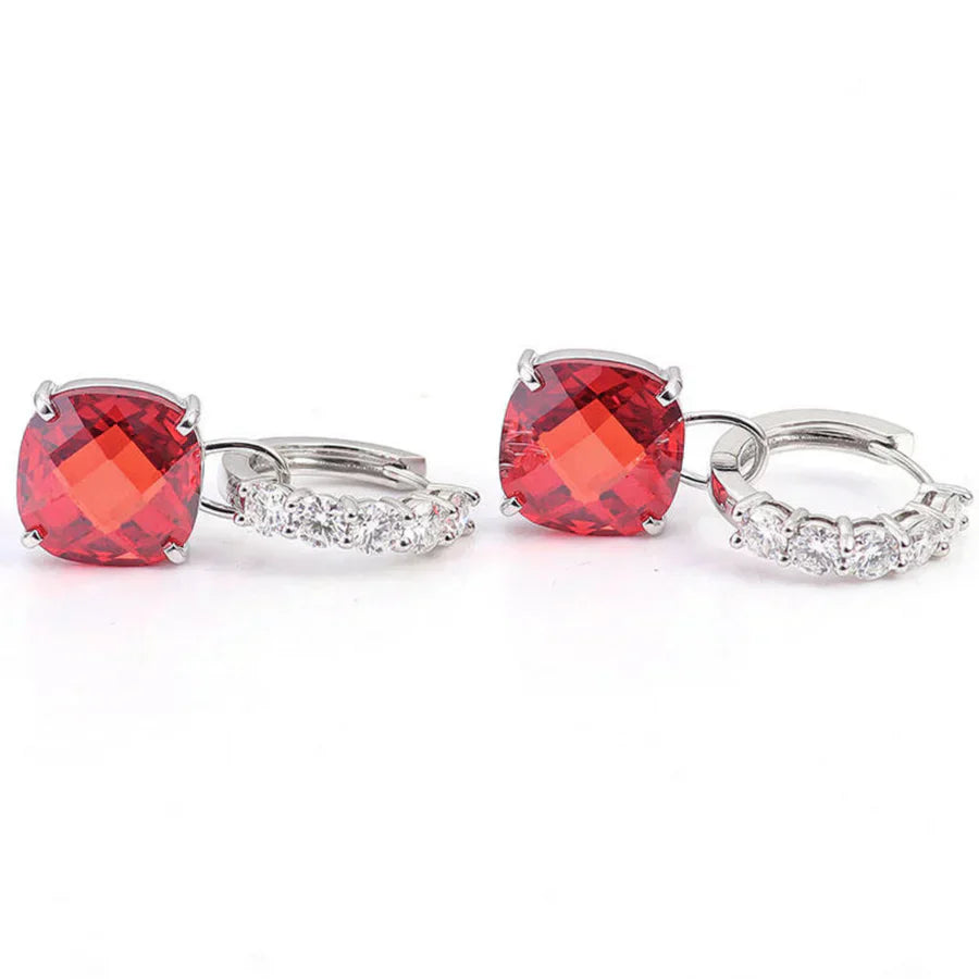 Pendientes con rubí y diamante