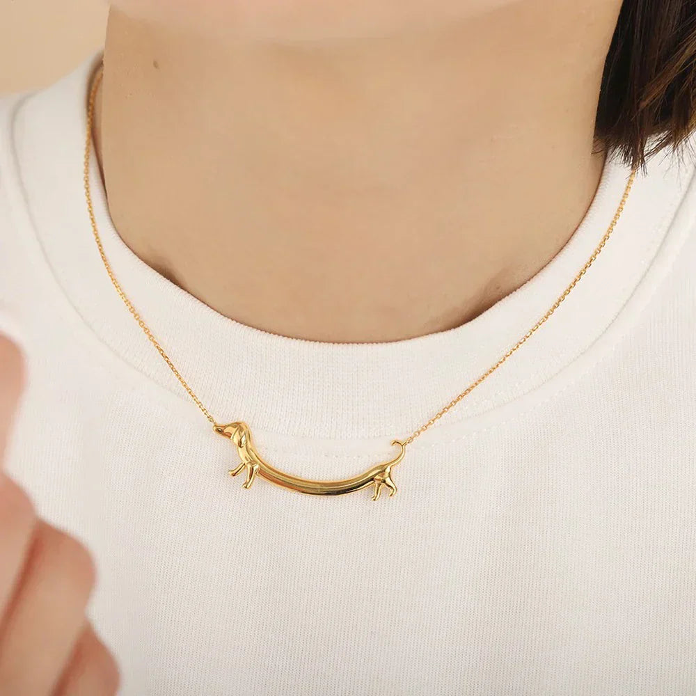 Collar Cane Salame en tono dorado