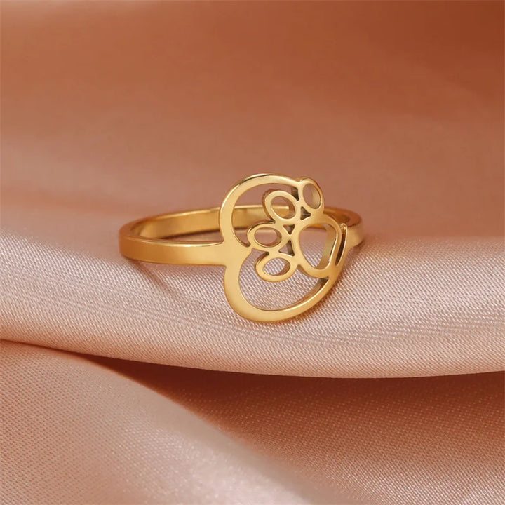 Anillo Corazón y Pata (Ajustable)