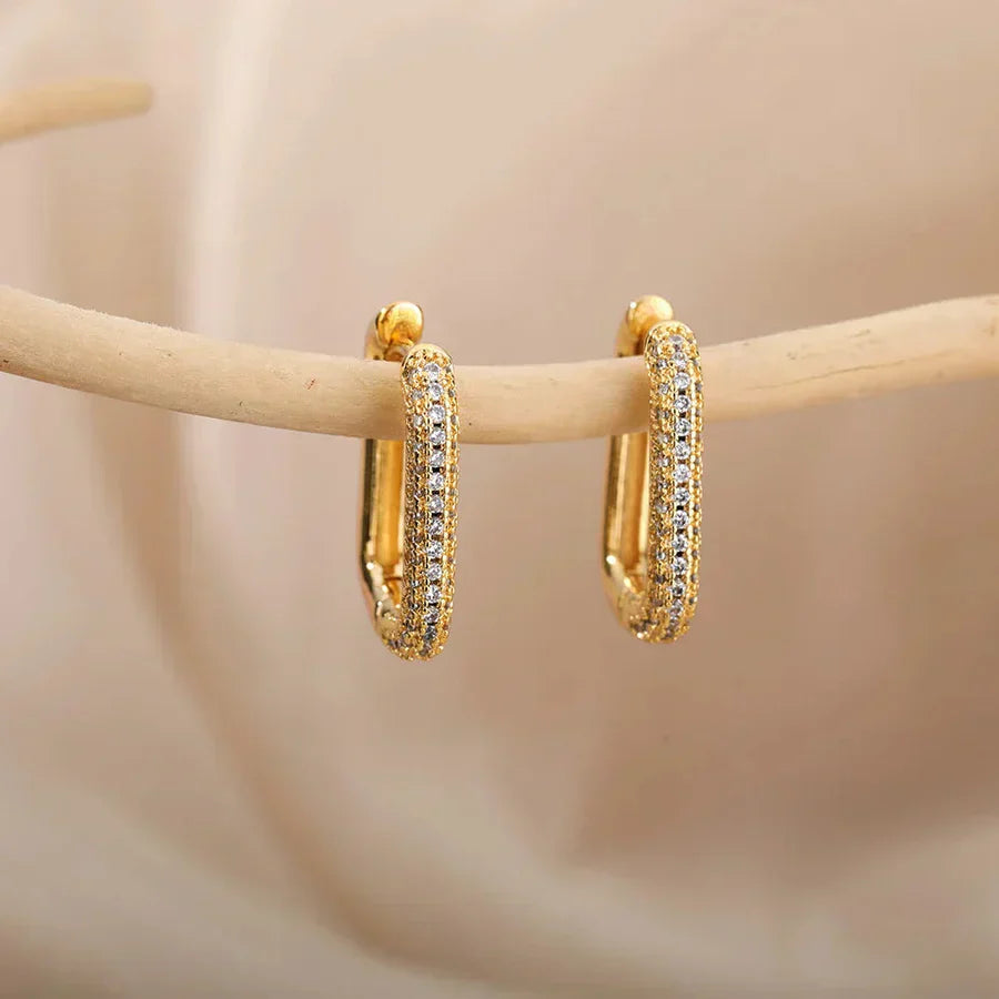 Pendientes cuadrados y circulares Valerie