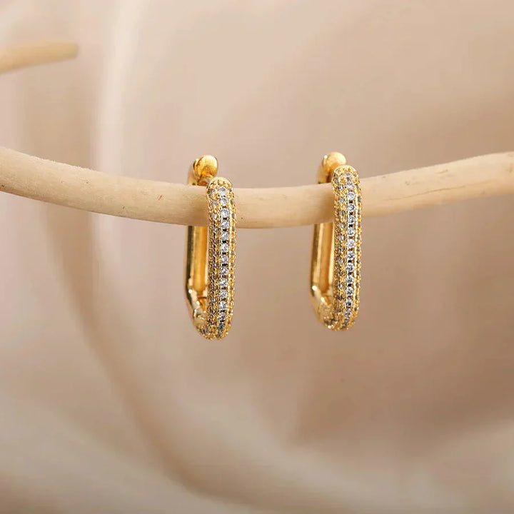 Pendientes cuadrados y circulares Valerie